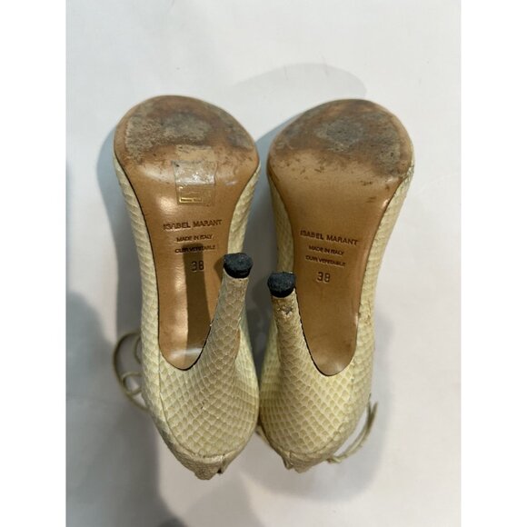 Isabel Marant Lelie Snake Skin Sandals in Cream - Picture 7 of 7